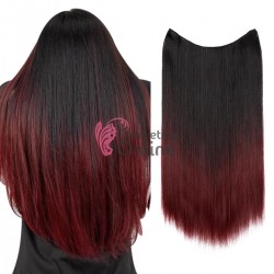 Extensie de par cu 5 Clips On delux dubla dreapta de 60 cm, Ombre Brunet - Castaniu Mediu 3501#